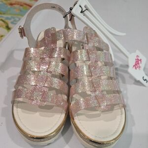 Justice Glittery Pink Sandals